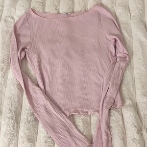 Garage Soft Pink Ribbed Top